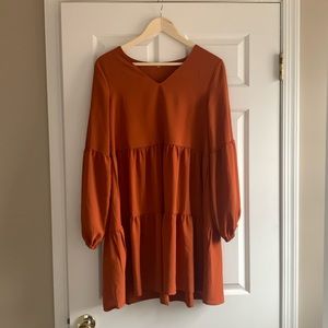 Burnt orange tired flowy dress